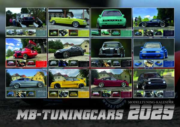 Model-Tuning-Kalender 2025 " A2 Kalender " mit 12x 1:18 Tuning Cars